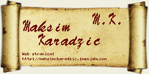 Maksim Karadžić vizit kartica